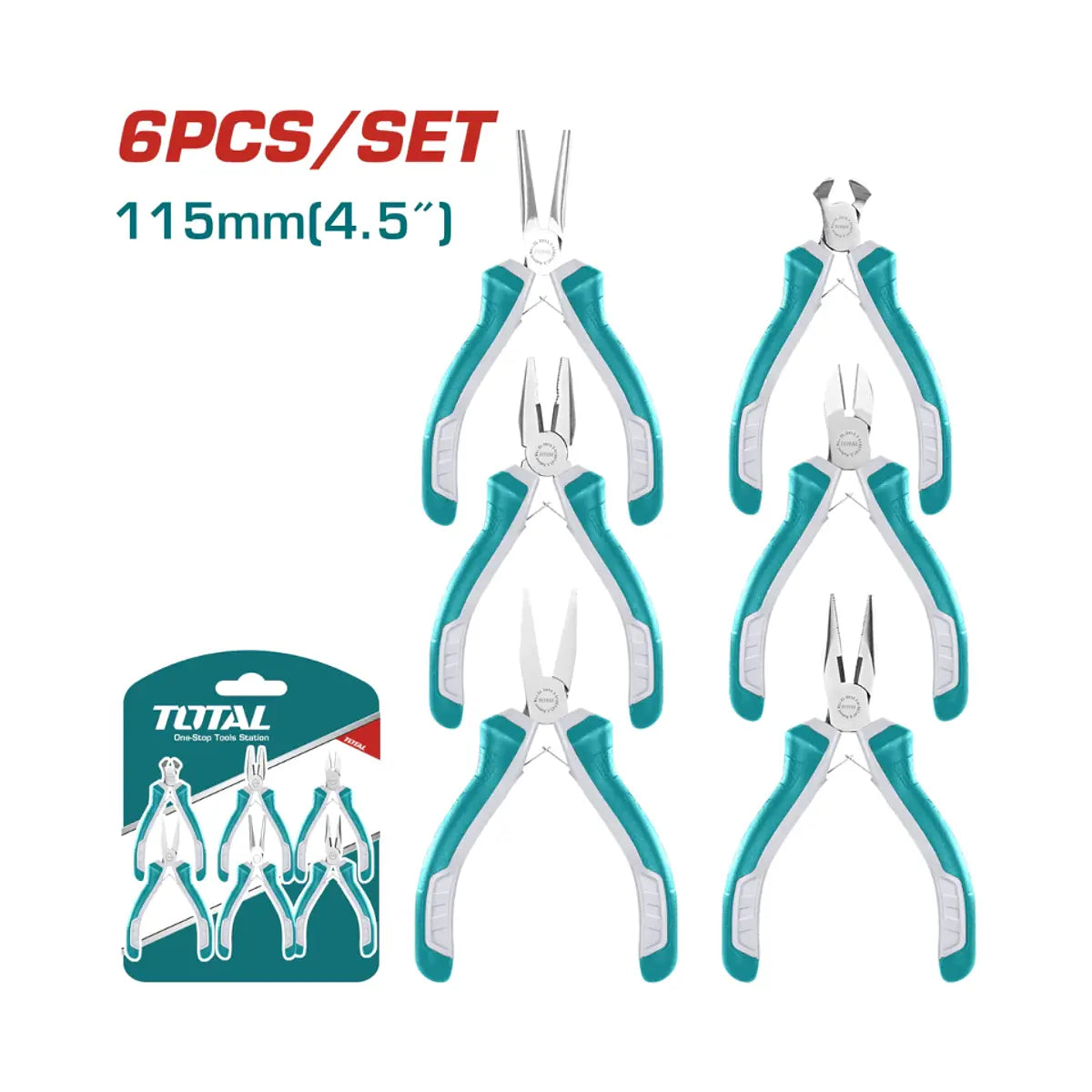 TOTAL 6PCS MINI PLIERS SET