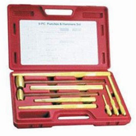 Punch And Hammer Set Brass 9 Piece