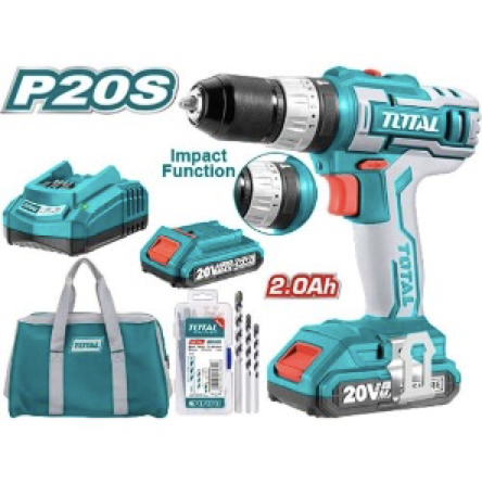 LITHIUM-ION IMPACT DRILL WITH 50 PCS ACCESSORIES TOTAL CANVAS BAG