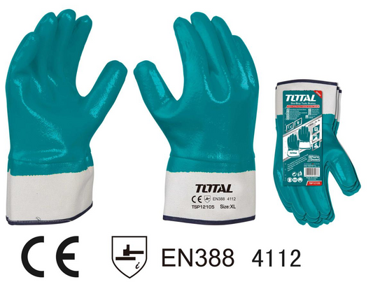 NITRILE GLOVES HEAVY NITRILE FULLY COATED GLOVES TOTAL