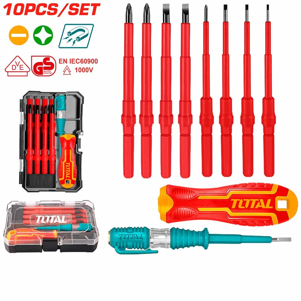 10 PCS INTERCHANGEABLE INSULATED SCREWDRIVER SET TOTAL