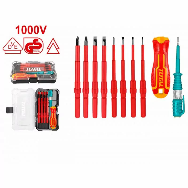 10 PCS INTERCHANGEABLE INSULATED SCREWDRIVER SET TOTAL