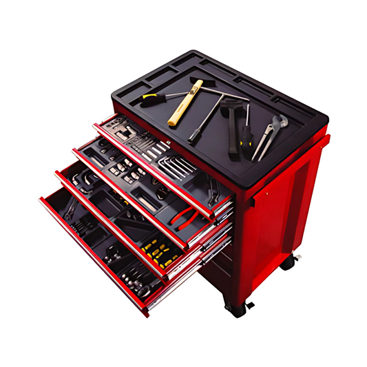 7  DRAW ROLLER CABINET WITH TOOLS BALL BEARING SLIDE 19 SETS TOOLS 232 PC