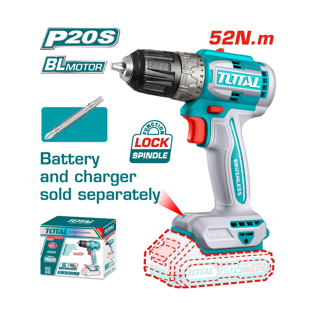 TOTAL 20V DRILL NON IMPACT 52NM 10MM SOLO