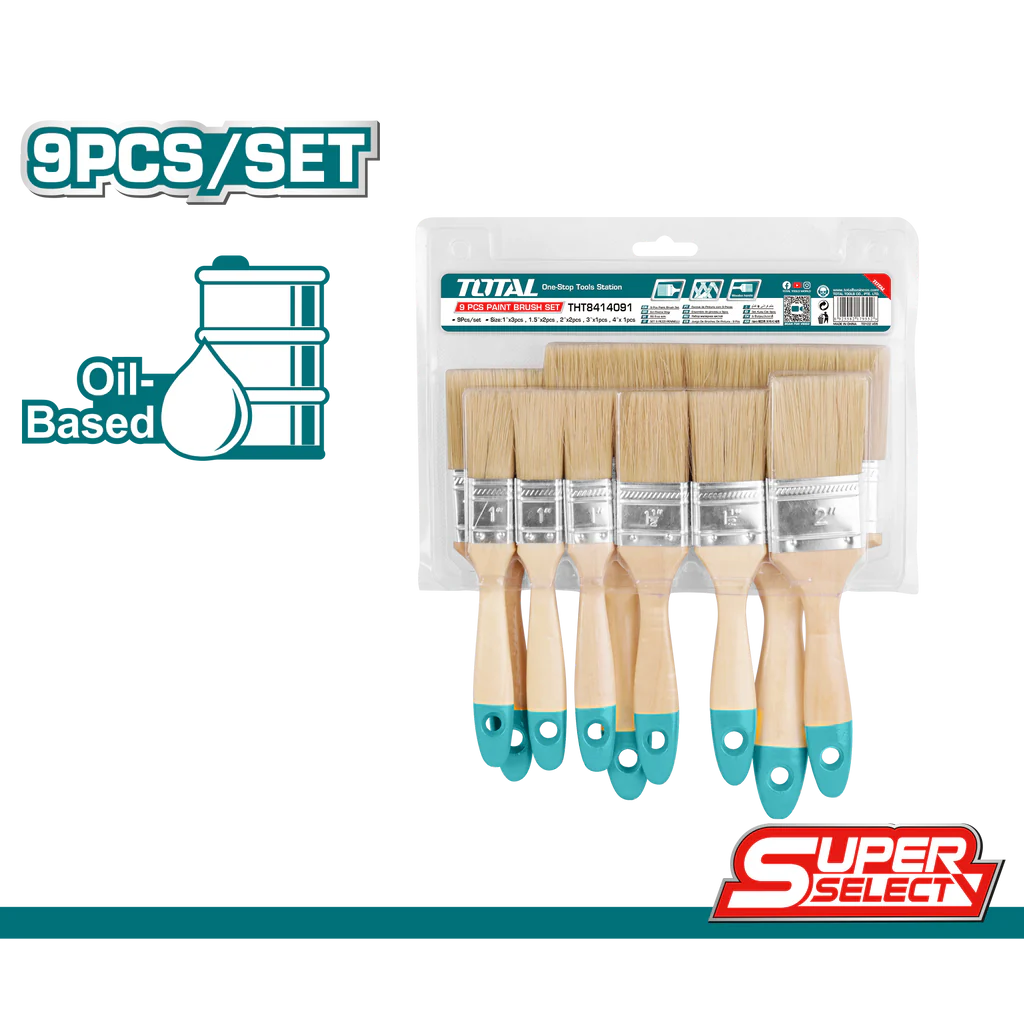 TOTAL PAINT BRUSH SET 9PC