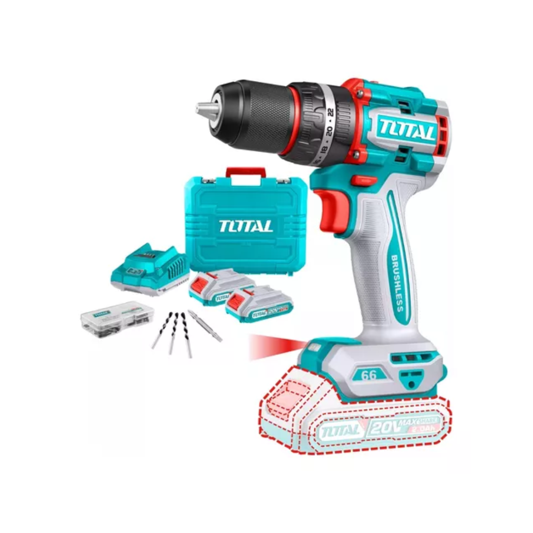 TOTAL 20V DRILL IMPACT 66NM BRUSHLESS CORDLESS