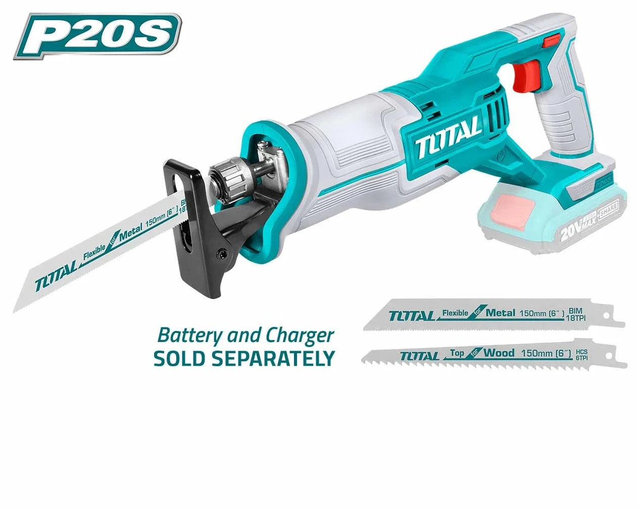 TOTAL 20V SOLO RECIPROCATING SAW EXCL. BATTERY AND CHARGER