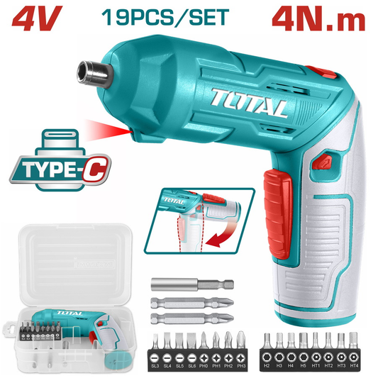 TOTAL 4V SCREW DRIVER KIT 1/2