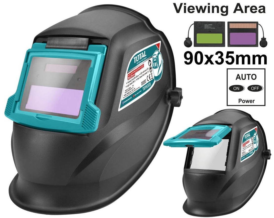 AUTO DARKENING WELDING HELMET 90×35MM TOTAL