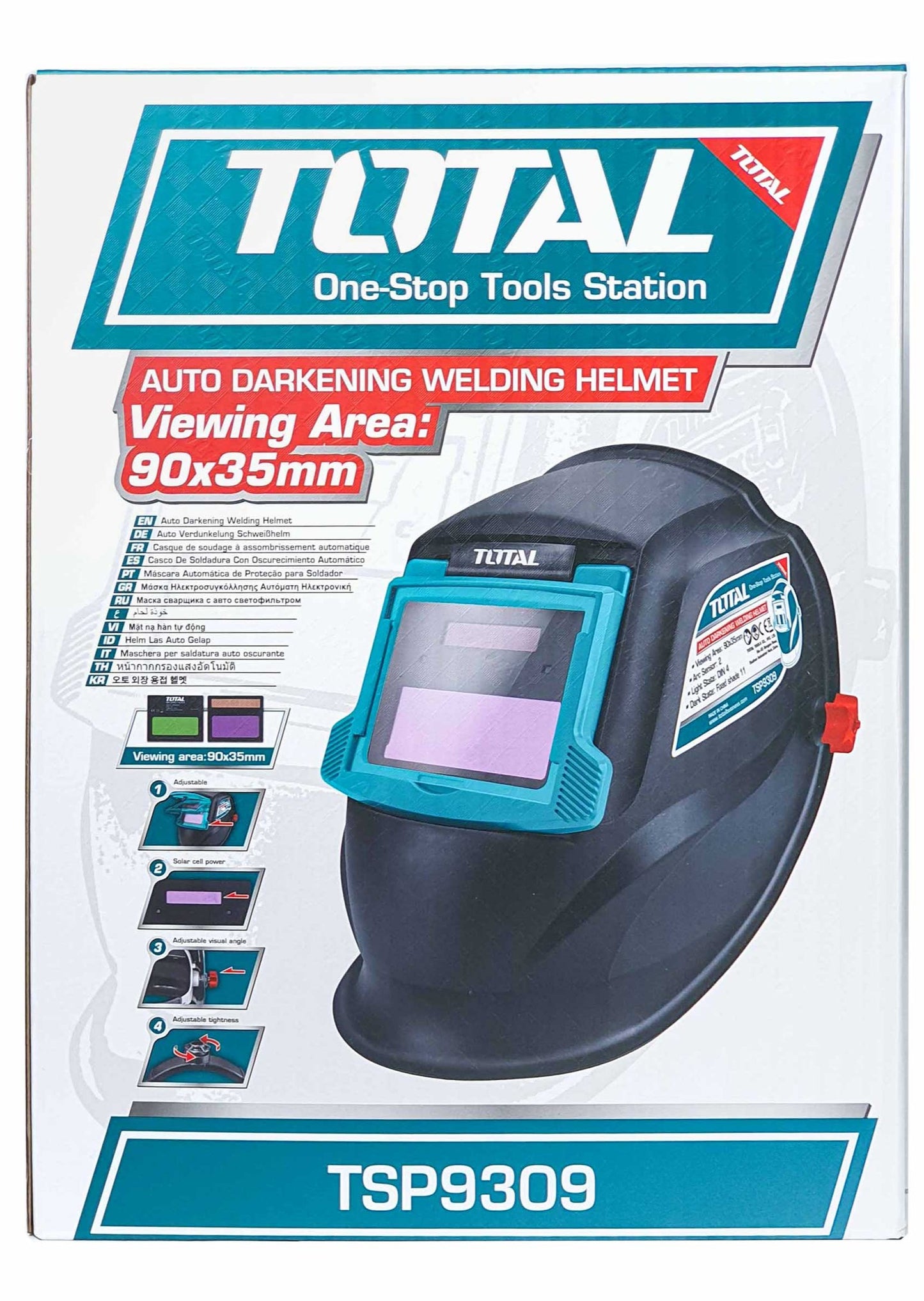 AUTO DARKENING WELDING HELMET 90×35MM TOTAL