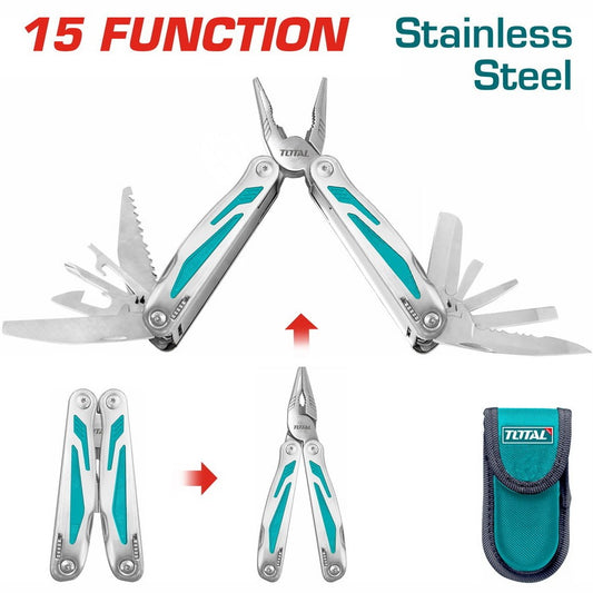 TOTAL FOLDABLE MULTI TOOL WITH RUBBER GRIP