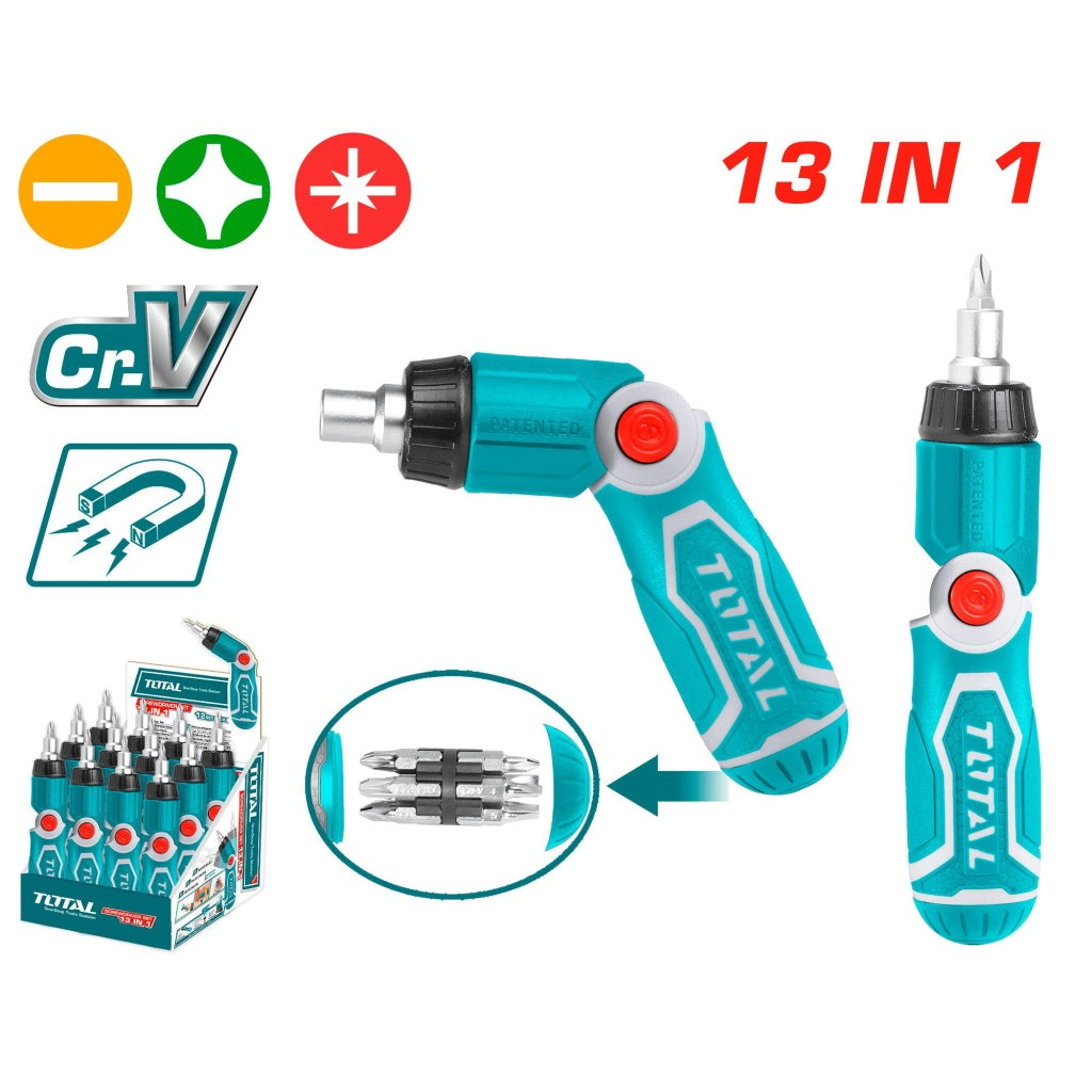 TOTAL 13 IN 1 RATCHET SCREWDRIVER SET