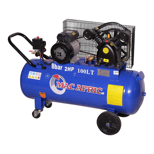 100 LITRE 1.5 KW (2 HP) 230 V BELT DRIVEN "V-TYPE" COMPRESSOR