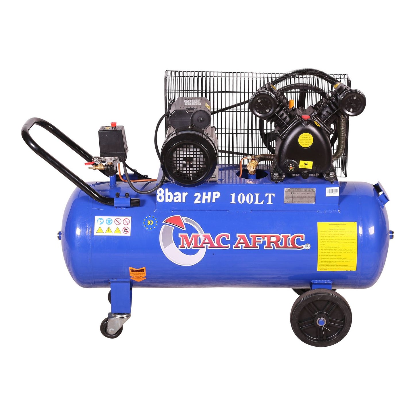 100 LITRE 1.5 KW (2 HP) 230 V BELT DRIVEN "V-TYPE" COMPRESSOR