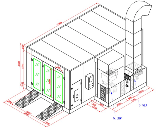 UPMARKET 7M SPRAY BOOTH LED LIGHTS