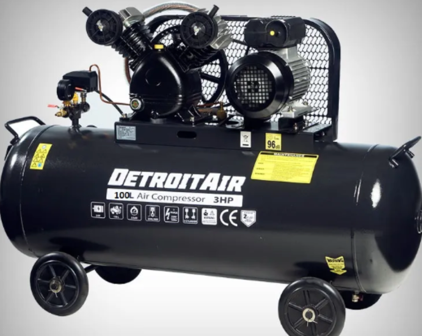 Detroit air compressor, 3hp, 2.2kW, 100L, 8bar, 250L/min