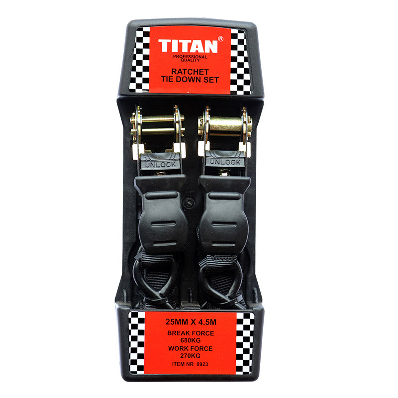 TIE DOWN 1" RATCHET TYPE 2 PACK