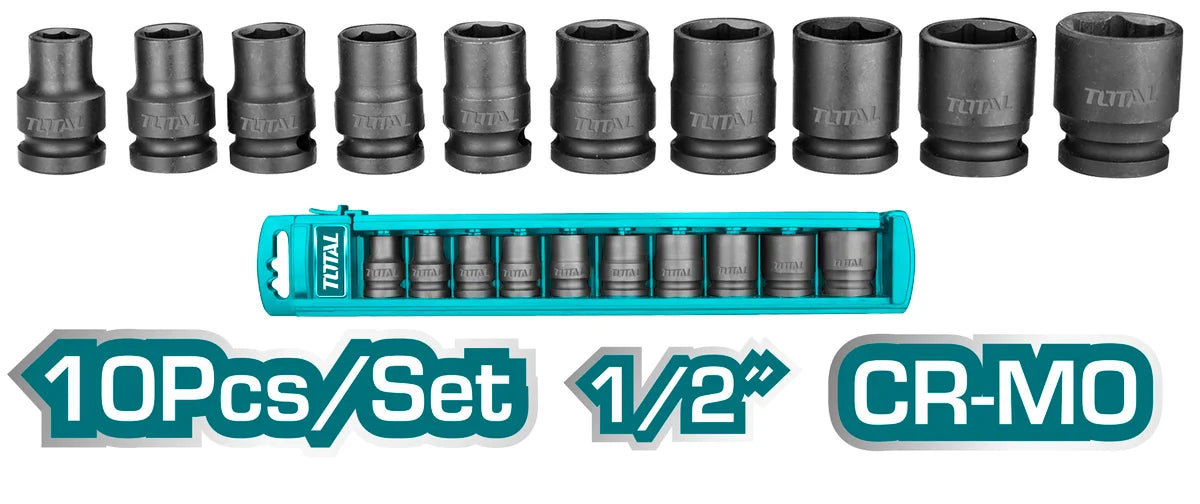 10 Pcs 1/2"DR. Impact socket set total