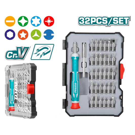 TOTAL 32 PCS PRECISION SCREWDRIVER SET