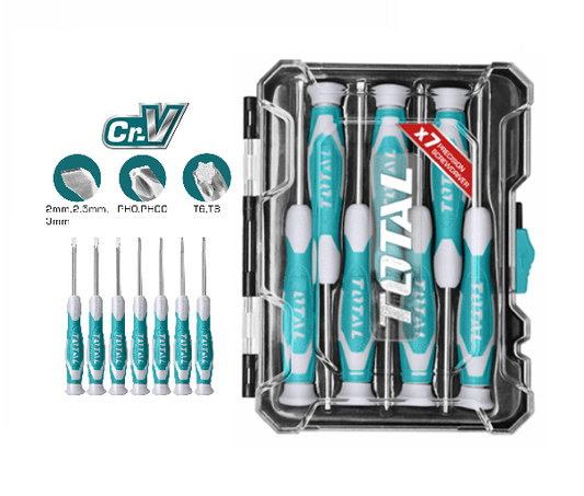 TOTAL 7 PCS PRECISION SCREWDRIVER SET