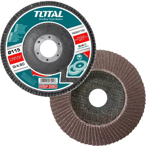 TOTAL 115MM FLAP DISC (60) FOR STEEL WORK EACH