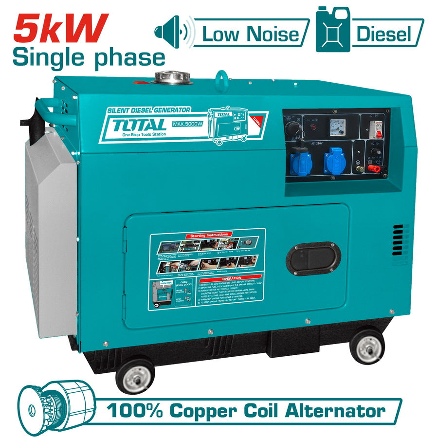 TOTAL SILENT DIESEL GENERATOR 5000W