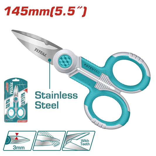 ELECTRICIAN'S SCISSORS 145MM TOTAL