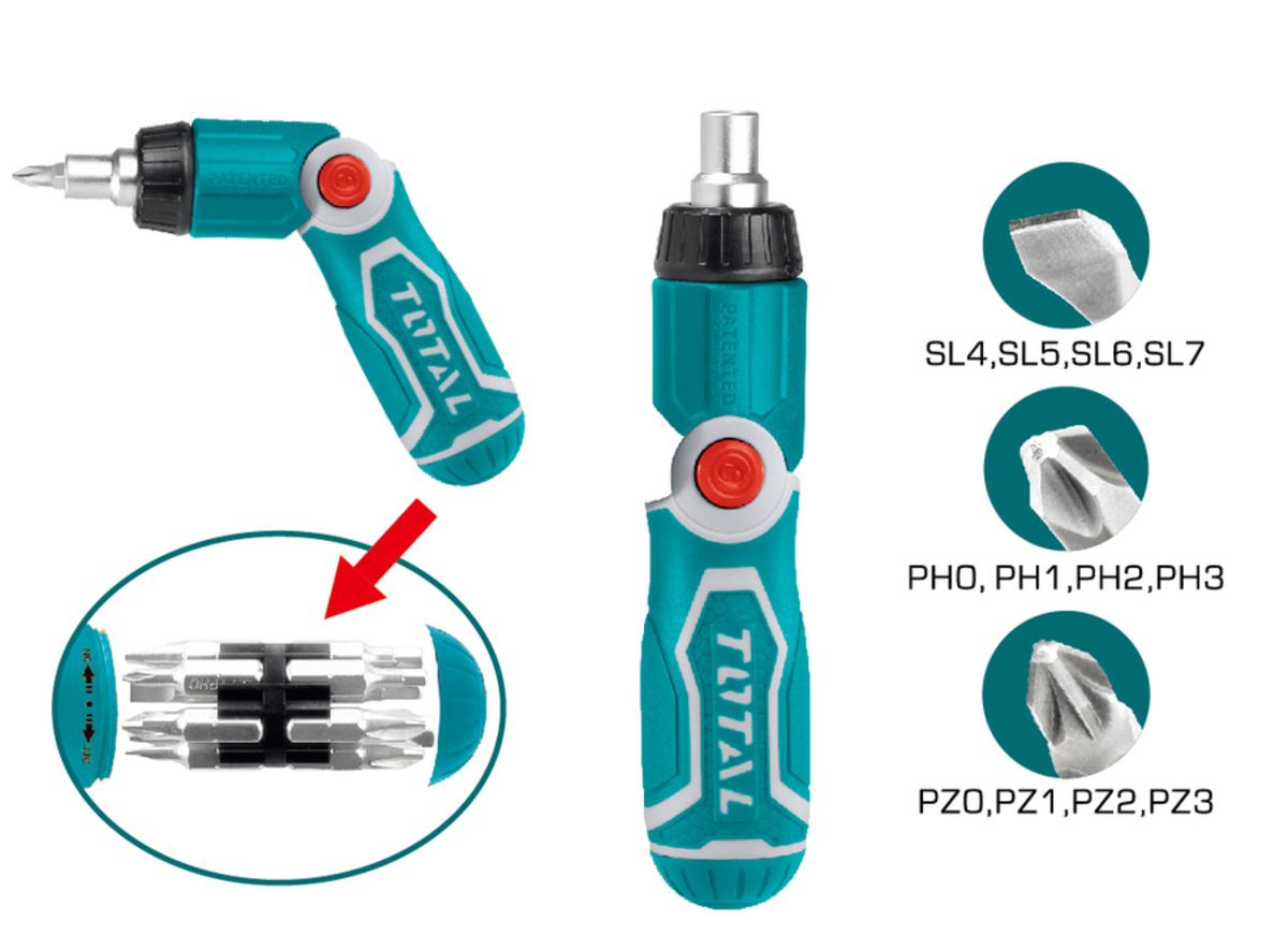 TOTAL 13 IN 1 RATCHET SCREWDRIVER SET