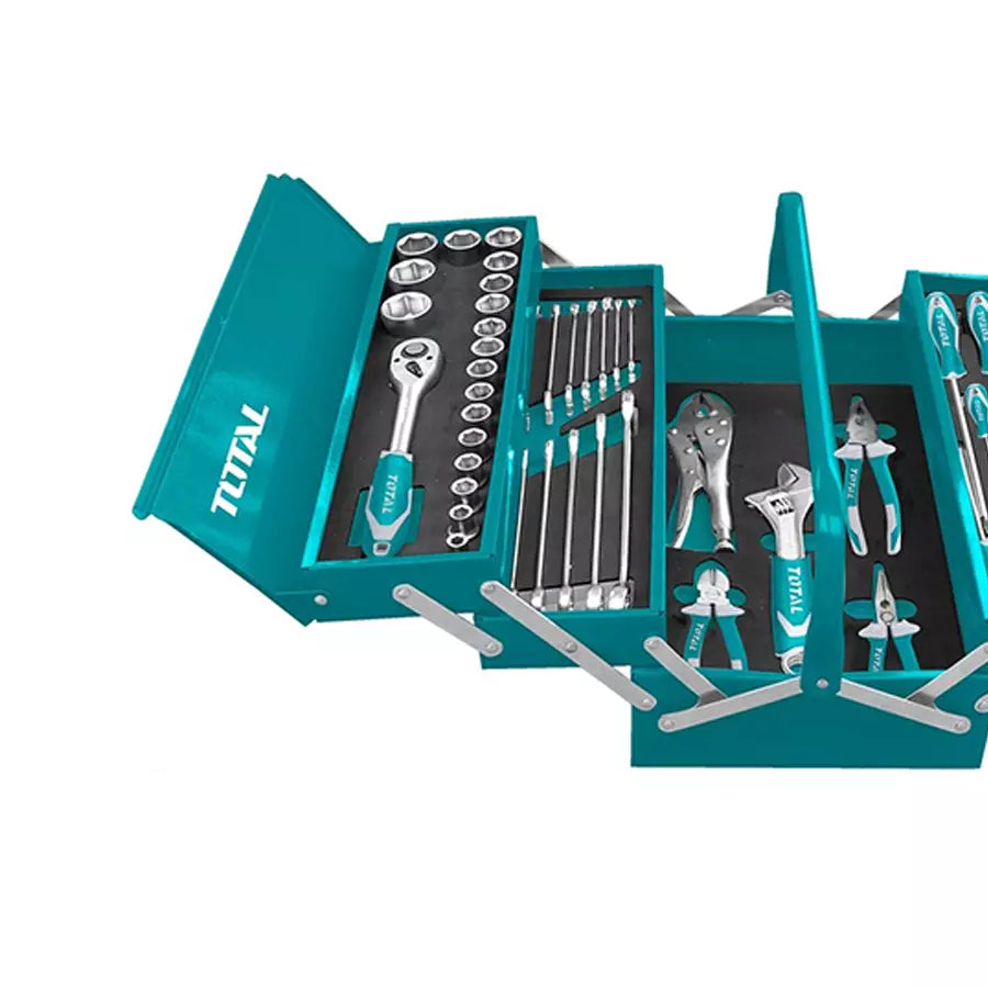 TOTAL 5 TRAY TOOLBOX WITH 59 SETS OF TOOLS