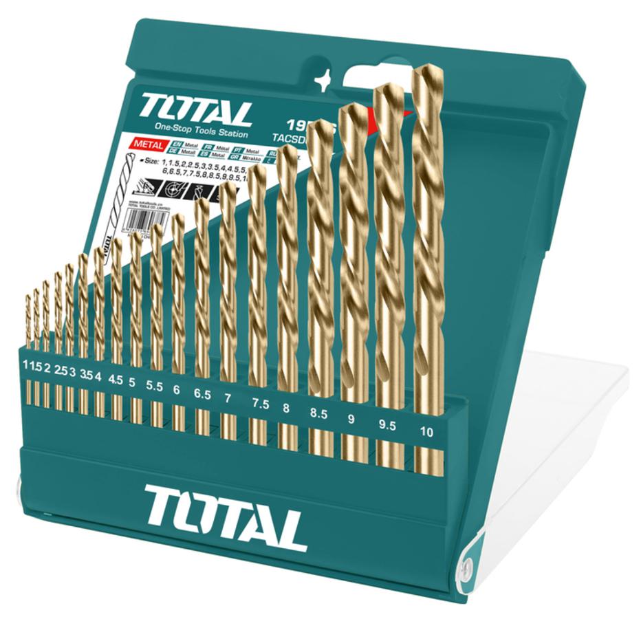 TOTAL HSS TWIST DRILL BITS SET 19PC