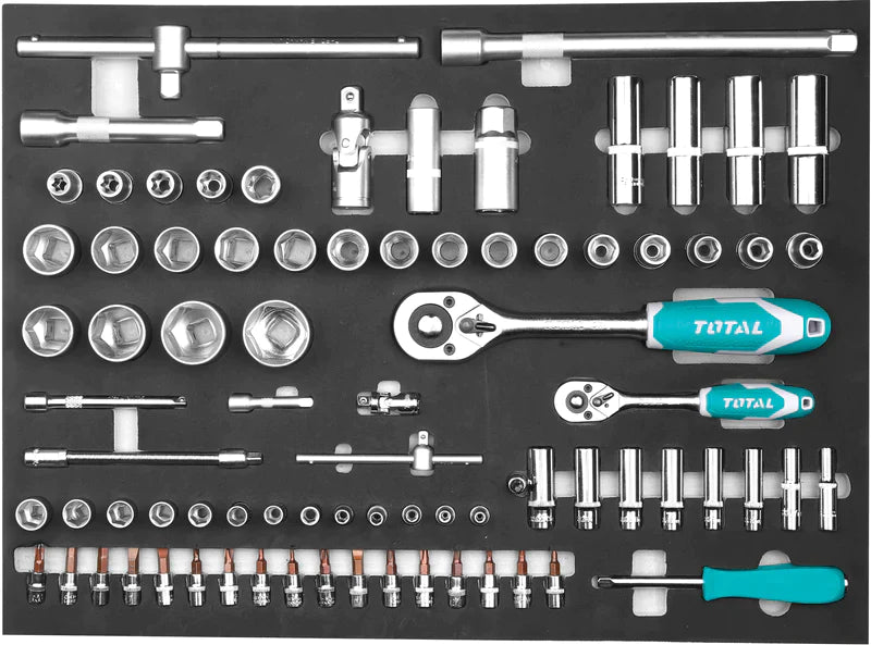 TOTAL 162 PCS TOOL TROLLEY CHEST SET