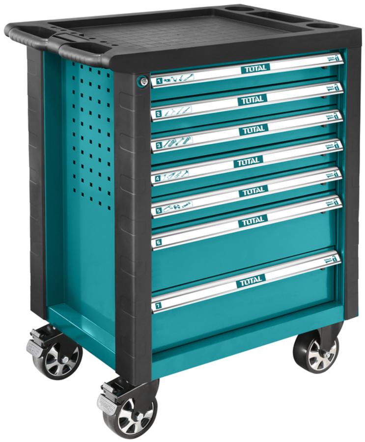 TOTAL 162 PCS TOOL TROLLEY CHEST SET