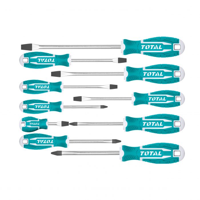 TOTAL 10PC SCREWDRIVER SET Cr-V MATERIAL